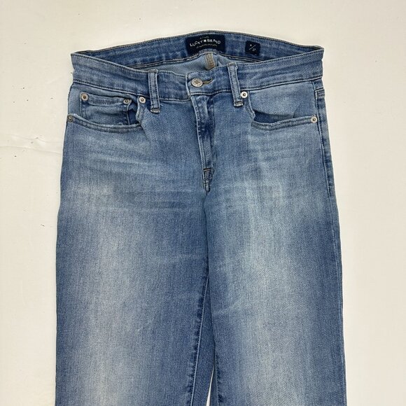 Lucky Brand Sweet Straight Raw Hem Women's size 4 Medium Wash Blue Denim jeans - Picture 2 of 6